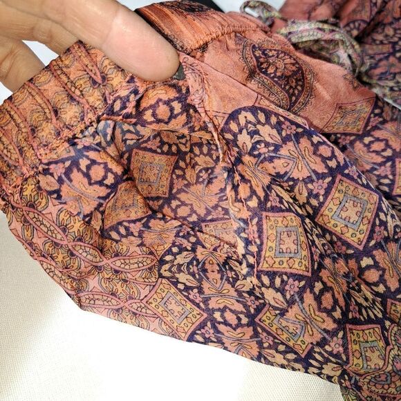 Gypsy 05 Shorts 100% Silk Beach Coverup Anthropologie Pink/Rose - Picture 5 of 13